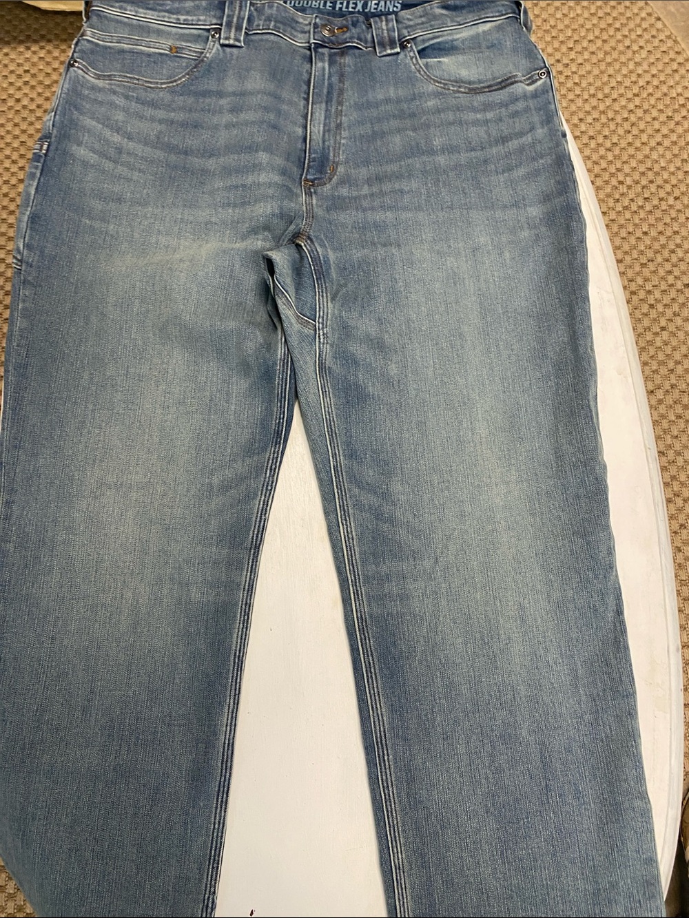 Duluth Trading Co Tan and Light Blue Relaxed Fit Pants